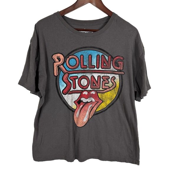 Rolling Stones Graphic Retro Washed Gray S/S Tee Shirt Women's Size XXL - Picture 1 of 3